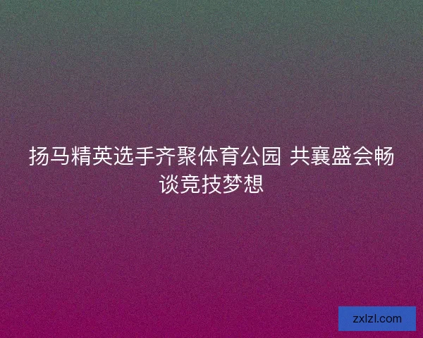 扬马精英选手齐聚体育公园 共襄盛会畅谈竞技梦想