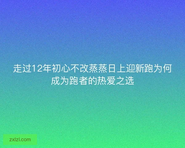 走过12年初心不改蒸蒸日上迎新跑为何成为跑者的热爱之选
